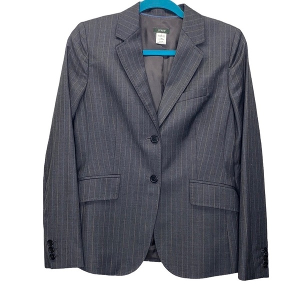 J. Crew‎ Pinstripe Virgin Wool 2 Button Blazer - Picture 1 of 4